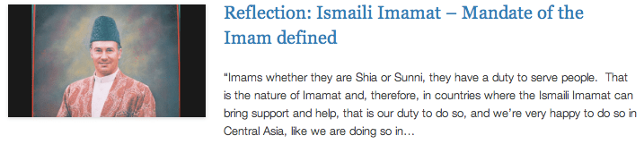 Reflection - Ismaili Imamat – Mandate of the Imam defined