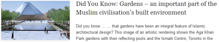 Did You Know: Gardens – an important part of the Muslim civilisation’s built environment