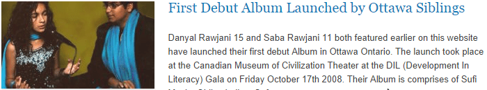 First Debut Album Launched by Ottawa Siblings