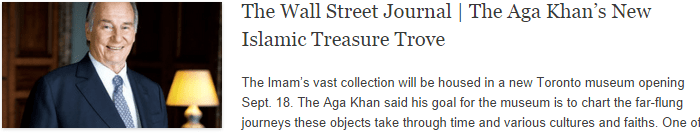 The Wall Street Journal | The Aga Khan’s New Islamic Treasure Trove The Wall Street Journal | The Aga Khan’s New Islamic Treasure Trove