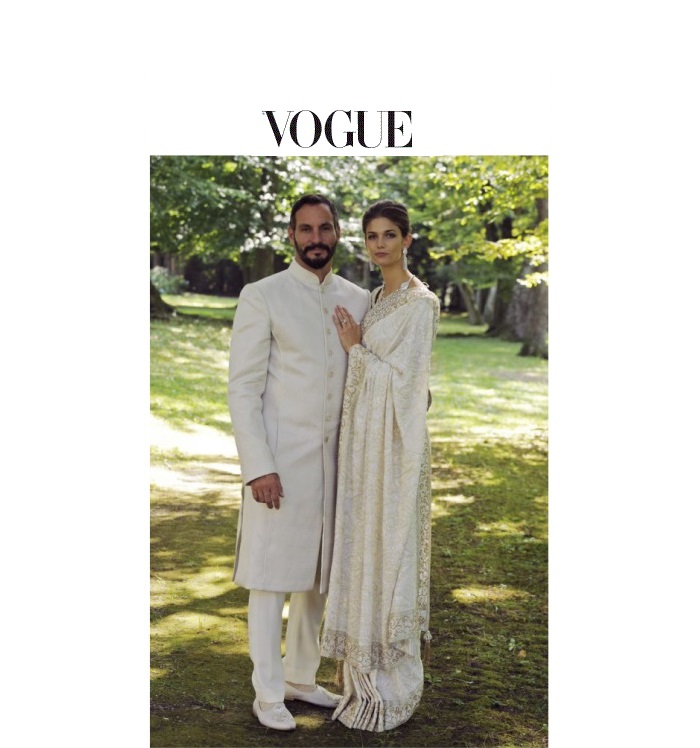 Princess Salwa Aga Khan and Prince Rahim Aga Khan on their wedding day Picture credit: Getty