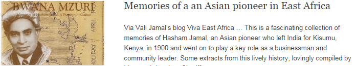 Memories of a an Asian pioneer in East Africa