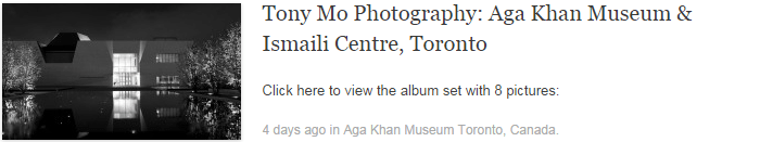 Tony Mo Photography: Aga Khan Museum & Ismaili Centre, Toronto