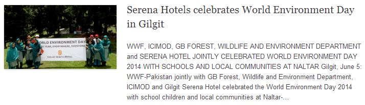 Serena Hotels celebrates World Environment Day in Gilgit