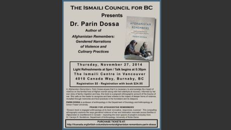 Event - November 27 | Ismaili Centre, Burnaby: Afghanistan Remembers – Parin Dossa
