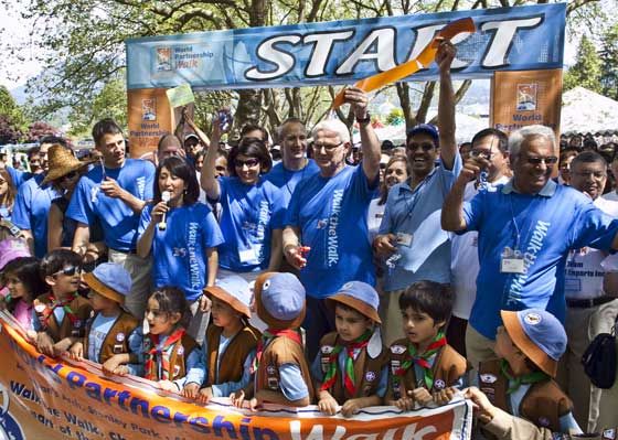 Thousands of people stepped up – including B.C. Premier Gordon Campbell and Vancouver Mayor Gregor Robertson – to take part in the 25th annual World Partnership Walk at Stanley Park on Sunday. More than $2 million was raised through the fundraising event, with proceeds going to the Aga Khan Foundation to finance development programs in villages across Asia and Africa. (CARMINE MARINELLi, 24 HOURS) 2009