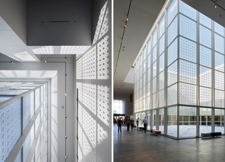 the building’s program is arranged around a central enclosed courtyard (left) photo © tom arban photography (right) photo © gary otte photography