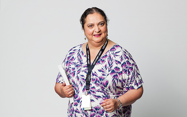 Outstanding Nurse Educator - Rozina Bhimani, Director of the Doctorate of Nursing Practice Program, St. Catherine University, and Certified Nurse Practitioner, North Point Wellness Center Clinic in North Minneapolis. (Photo:  Becca Sabot)
