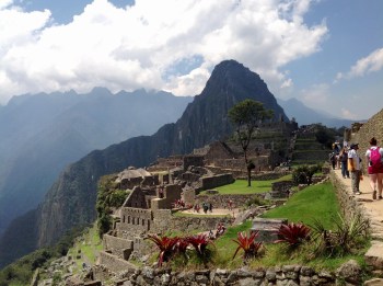 Tourists at machu picchu