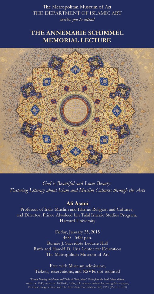 Professor Ali Asani speaks at Annemarie Schimmel Memorial Lecture at the Metropolitan Museum of Art 