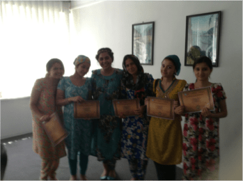 Noureen Shallwani volunteers teaching English at Dushanbe Boarding School with America's Unofficial Ambassadors