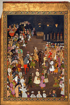 Mughal Emperor Shah Jahan attending the marriage procession of his eldest son