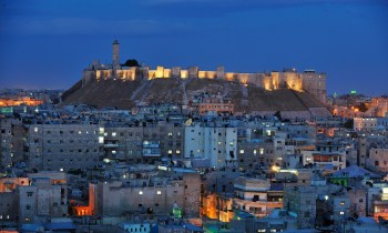 Aleppo’s citadel in 2008: the Unesco World Heritage site has since suffered damage that will ‘only be open for proper assessment when the war is over’. Photograph: Jean-Baptiste Rabouan/Hemis.fr via The Guardian.