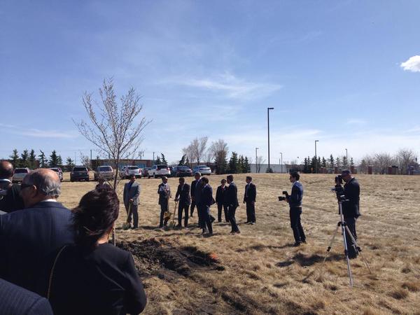  2015-04-11: Calgary Jamatkhana groundbreaking (Image credit: Farhad Mortazaee via Al-Karim Walli's Tweet)