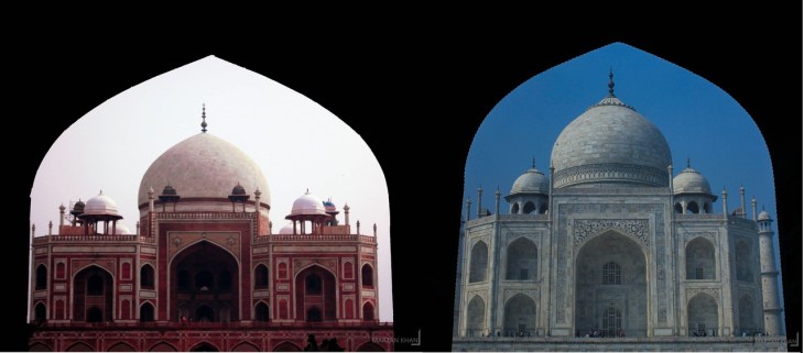 Humayun’s Tomb and Taj Mahal (Image credit: Gilman Independent Research Islam - Malsi)