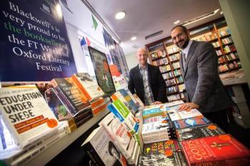 Zool Verjee, left, and David Kelly, of Blackwell’s, the official bookseller for this year’s Oxford Literary Festival. Picture: Damian Halliwell