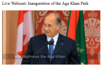 Aga Khan Park - Live Webcast