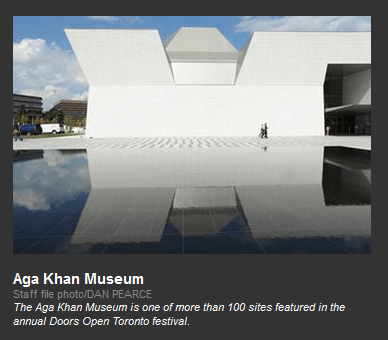 Inside Toronto - Doors Open Toronto - Aga Khan Museum and Ismaili Centre Toronto and World Partnership Walk