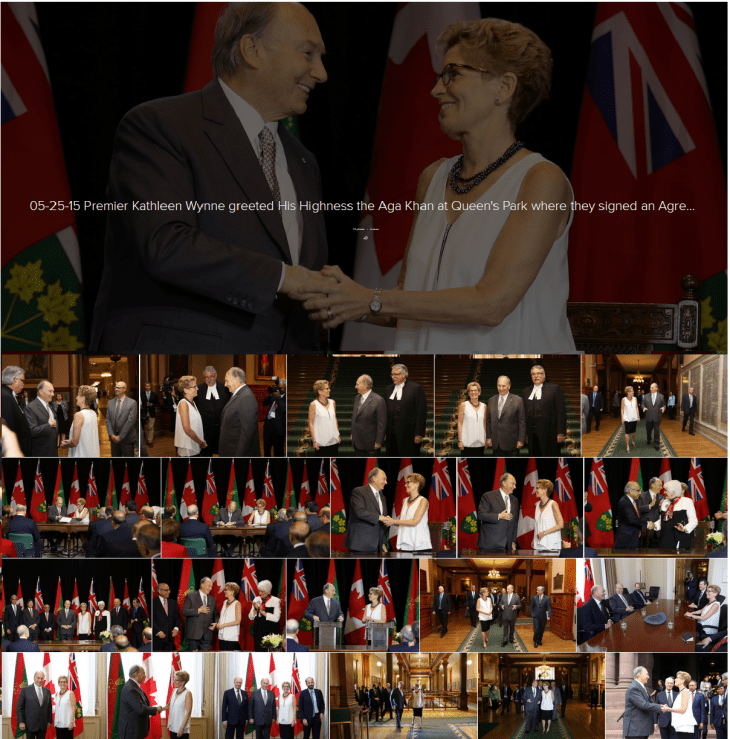 Ontario Liberal Party Photo Gallery: Premier Kathleen Wynne & His Highness the Aga Khan at Queen’s Park – Agreement of Cooperation signing ceremony