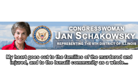US Congresswoman Jan Schakowsky: Statement on the Killing of 43 Ismailis