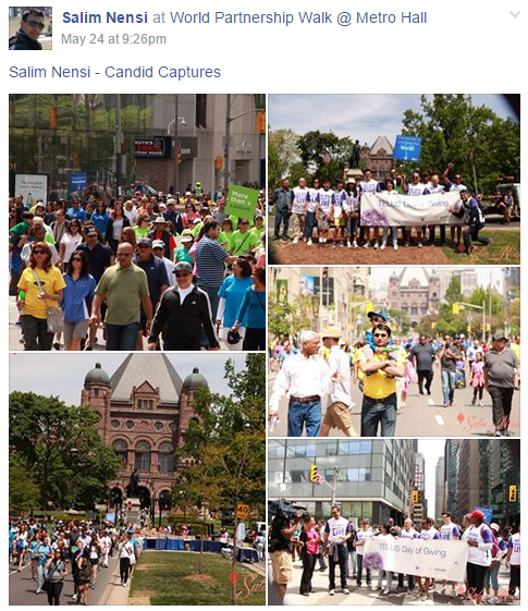 World Partnership Walk 2015 Toronto: Salim Nensi Photographs