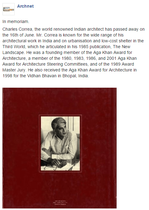 Indian architectural giant: Charles Correa’s Legacy