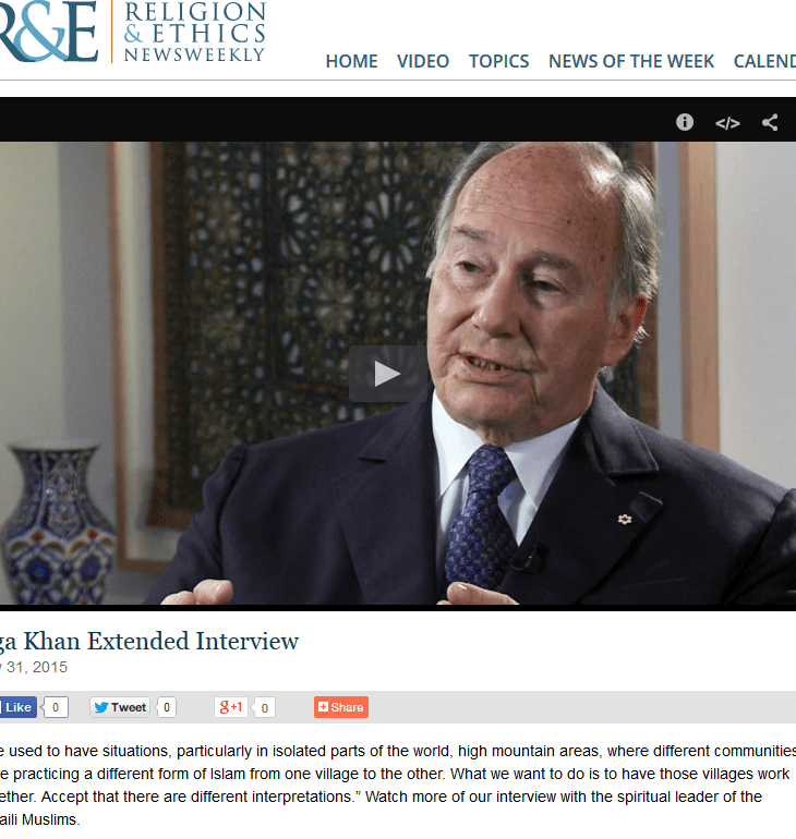 His Highness the Aga Khan and the Ismailis - Live on Religion & Ethics NewsWeekly July 31 2015 - Extended Interview