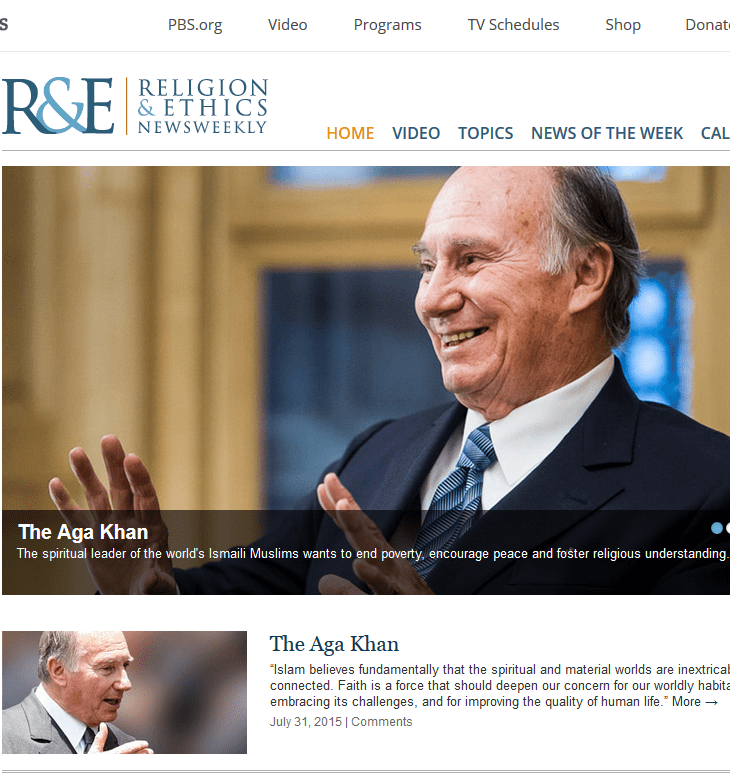His Highness the Aga Khan and the Ismailis - Live on Religion & Ethics NewsWeekly July 31 2015