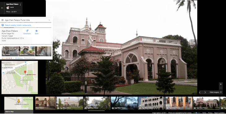 Google marks India’s Independence day with virtual tour - Aga Khan Palace