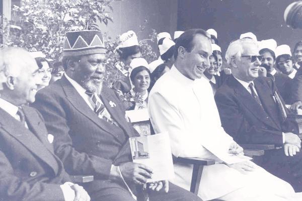 GOOD OLD DAYS: Founding President Jomo Kenyatta with His Highness Prince Karim Aga Khan . Kenya and several other countries in Africa and Asia, have immensely benefited from His Highness Prince Karim Aga Khan's projects in education, health, media, communication, tourism and various other spheres of development. (Image credit: The Star)