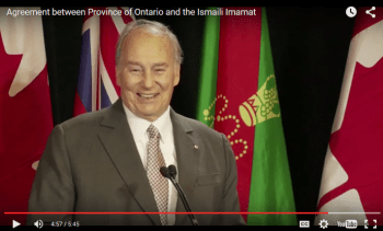 Agreement between Province of Ontario and the Ismaili Imamat - AKIV