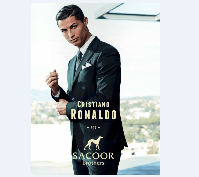 Sacoor Brother dress Soccer Superstar Christiano Ronaldo (image via POST Magazine pg 63/92)