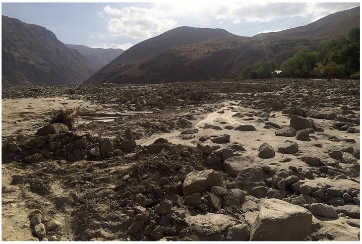 A flash flood carrying tons of mud and debris tore down this valley, washing away the homes and belongings of around 80 families in the Tajik village of Barsem. Abnormal weather patterns, possibly due to climate change, and the dangerous consequences are highlighting how many rural communities are ill-equipped to deal with the climate chaos. (Photo: EurasiaNet)