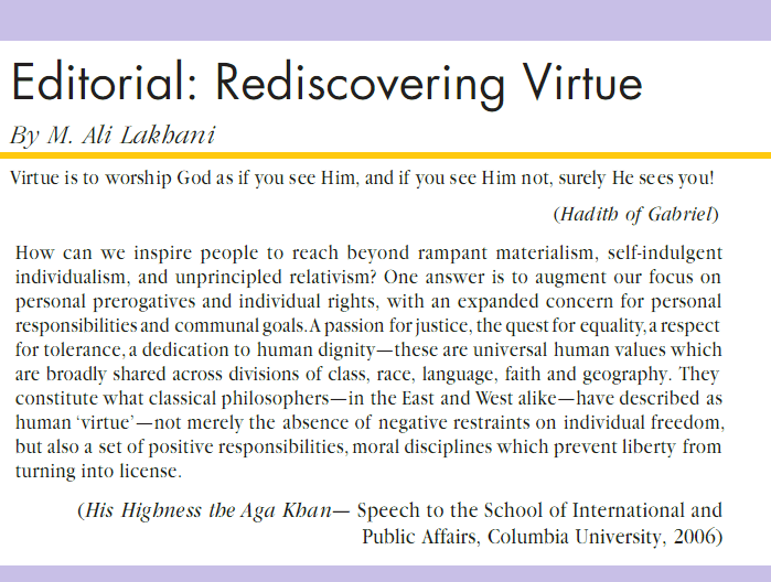 M. Ali Lakhani: Rediscovering Virtue