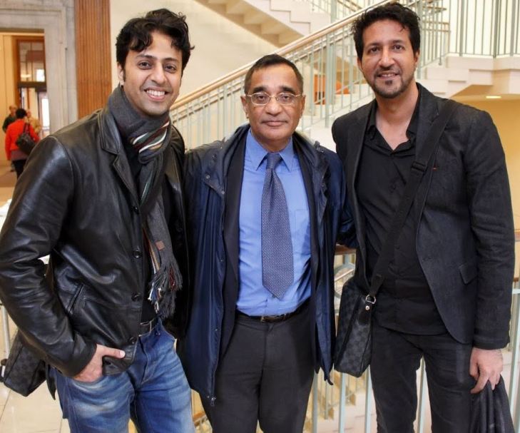 From Left to Right: Salim Merchant, Professor Ali Asani, and Sulaiman Merchant, minutes before the talk at Harvard University. (Image credit: Anvar Nanji Copyright)