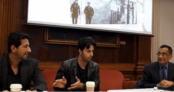 Salim explaining the inspiration behind Khalipan (Image credit: Nims Merali Copyright)