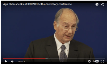 YouTube - His Highness Prince Karim Aga Khan speaks at ICOMOS 50th Anniversary Conference large
