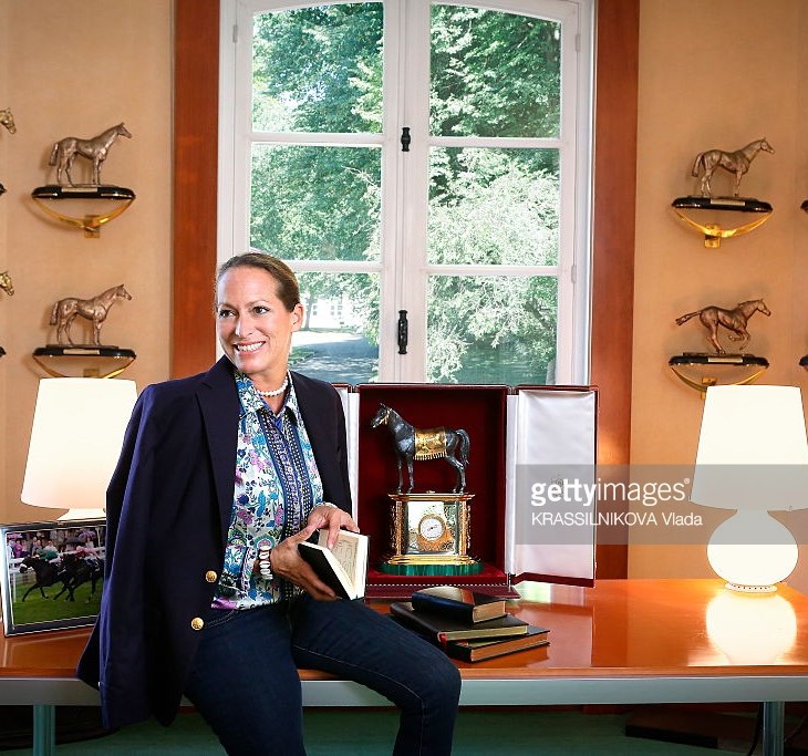 Princess Zahra Aga Khan in her office at her horses training center in Chantilly on September 9, 2015. Credit: KRASSILNIKOVA Vlada