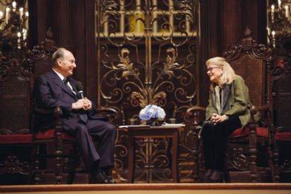 Professor Diana L. Eck of Harvard University conducted the interview with His Highness the Aga Khan following the Samuel L. and Elizabeth Jodidi Lecture, 12 November 2015. (Photo: AKDN)