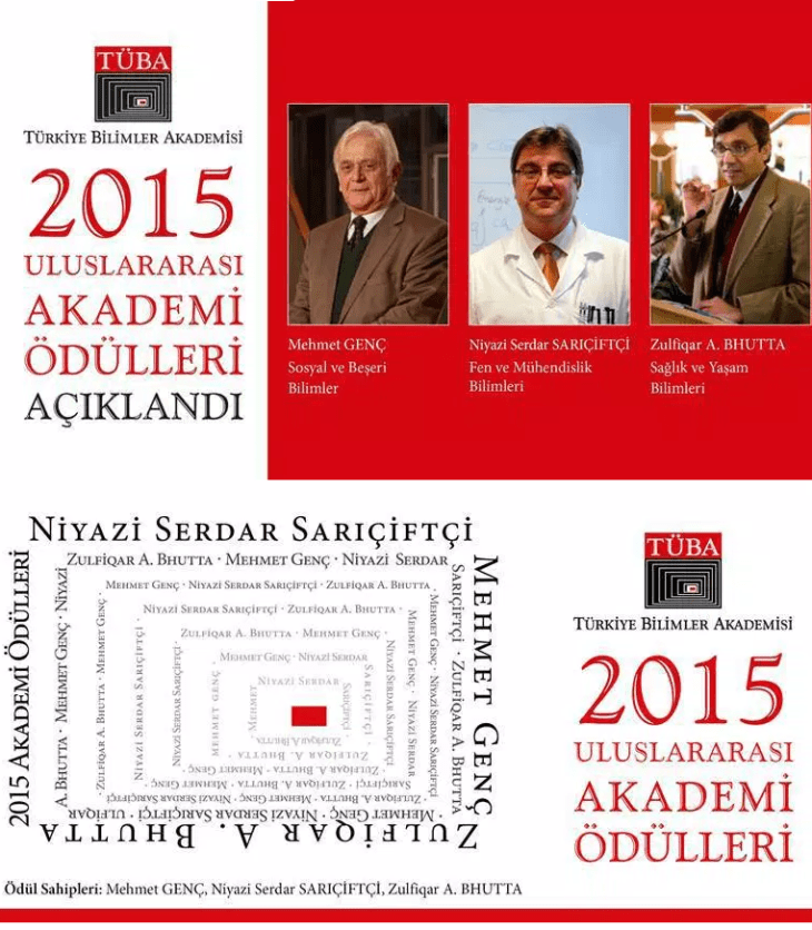 AKU Dr Zulfiqar A. Bhutta, has been presented a prestigious Turkish award, the 2015 International TÜBA Academy Prize, in health and life sciences