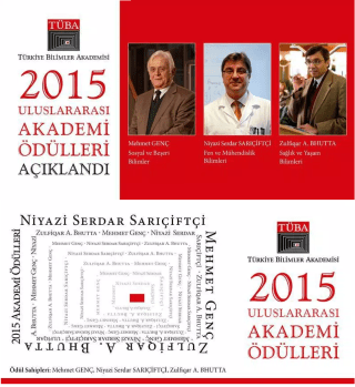 AKU Dr Zulfiqar A. Bhutta, has been presented a prestigious Turkish award, the 2015 International TÜBA Academy Prize, in health and life sciences