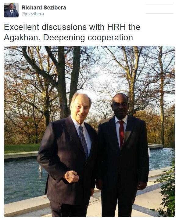 His Highness the Aga Khan meets Dr. Richard Sezibera, Secretary General, East African Community
