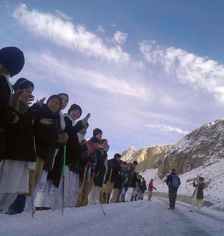 Gojal: Scouts, girl guides hike amid heavy snow