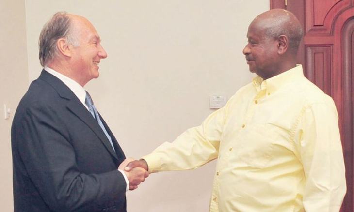 WELCOME: The Aga Khan and his various organisations and agencies, is one of Uganda’s leading investors and a regular visitor to President Museveni. (Image via East African Business week)