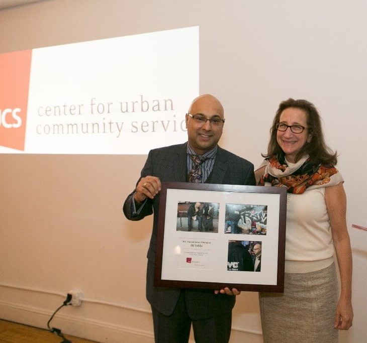 Ali Velshi receives the 2015 Humanitarian Champion Award from New York's Center for Urban Community Services