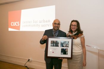Ali Velshi receives the 2015 Humanitarian Champion Award from New York's Center for Urban Community Services