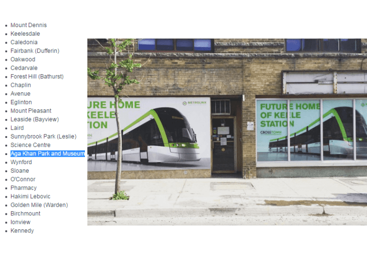 Aga Khan Park and Museum named confirmed for Metrolinx Eglinton line