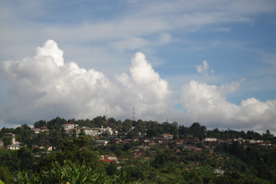 Town of Tukuyu as seen from the village of Bujinga. Look closely and you will see the Moravian Church and Shule ya Msingi Bagamoyo.