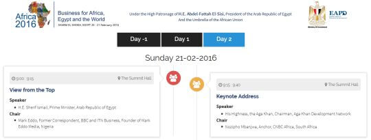 His Highness Prince Karim Aga Khan delivers the Keynote Address at the Africa 2016 Forum