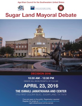 Houston Ismaili Jamatkhana and Center to host Mayoral Debate